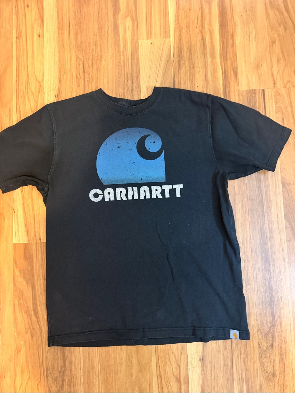 Carhartt Kids Black Tee with Gradient Blue Logo